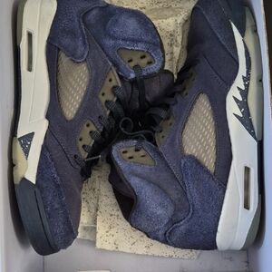 Jordan Navy Suede Sneakers